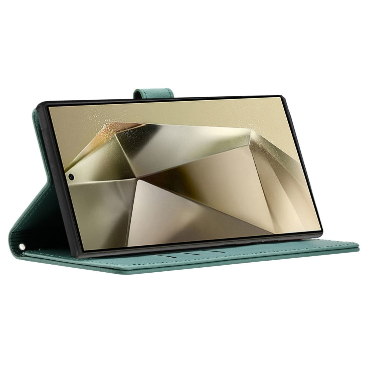 For Samsung Galaxy S25 Ultra 5G Cartoon Elephant Embossed Leather Phone Case(Green) - free shipping - PMC Jewellery - Order now!