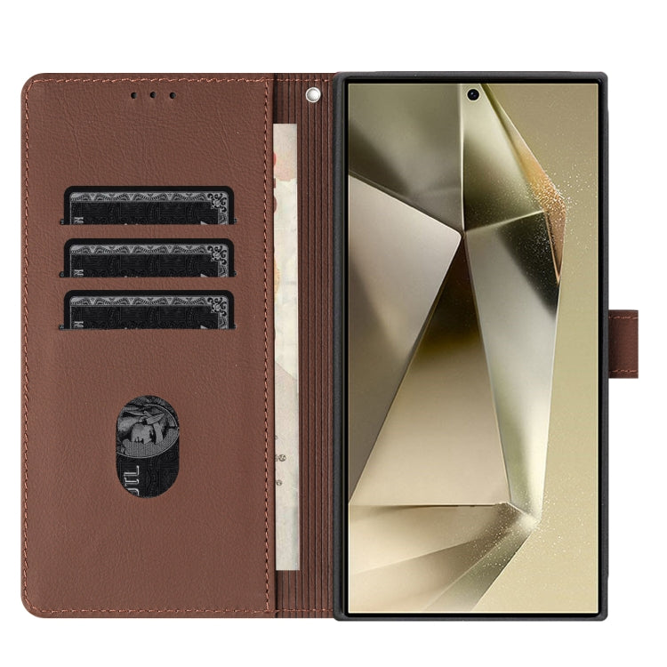 For Samsung Galaxy S25 Ultra 5G Cartoon Elephant Embossed Leather Phone Case(Brown) - Galaxy S25 Ultra 5G Cases by PMC Jewellery | Online Shopping South Africa | PMC Jewellery | Buy Now Pay Later Mobicred