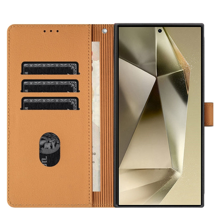 For Samsung Galaxy S25 Ultra 5G Cartoon Elephant Embossed Leather Phone Case(Yellow) - Galaxy S25 Ultra 5G Cases by PMC Jewellery | Online Shopping South Africa | PMC Jewellery | Buy Now Pay Later Mobicred