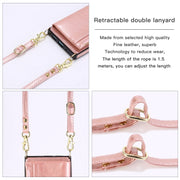 For iPhone 16 Pro Max Square Zipper Wallet Bag TPU+PU Back Cover Case(Rose Gold)