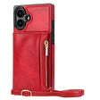 For iPhone 16 Plus Square Zipper Wallet Bag TPU+PU Back Cover Case(Red) - iPhone 16 Plus Cases by PMC TechLife | Online Shopping South Africa | PMC TechLife | Buy Now Pay Later Mobicred