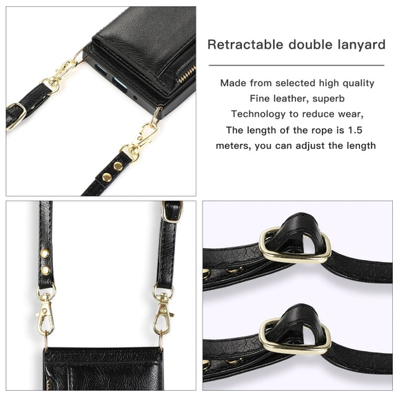 For iPhone 16 Square Zipper Wallet Bag TPU+PU Back Cover Case(Black)