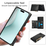 For iPhone 16 Square Zipper Wallet Bag TPU+PU Back Cover Case(Red)