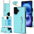 For iPhone 16 Plus Cross-body Zipper Square Phone Case(Green) - iPhone 16 Plus Cases by PMC TechLife | Online Shopping South Africa | PMC TechLife | Buy Now Pay Later Mobicred