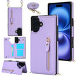 For iPhone 16 Plus Cross-body Zipper Square Phone Case(Purple) - iPhone 16 Plus Cases by PMC TechLife | Online Shopping South Africa | PMC TechLife | Buy Now Pay Later Mobicred