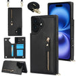 For iPhone 16 Plus Cross-body Zipper Square Phone Case(Black) - free shipping - PMC TechLife - Order now!