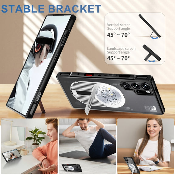 For ZTE nubia Red Magic 9 Pro / 9S Pro Heat Dissipation Aromatherapy MagSafe Holder Phone Case(Silver)