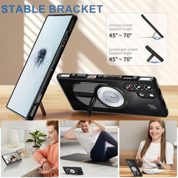 For ZTE nubia Red Magic 10 Pro+ Heat Dissipation Aromatherapy MagSafe Holder Phone Case(Silver)
