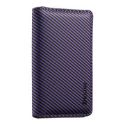 Denior V13 Magsafe Wallet Carbon Fiber Texture Leather Magnetic Card Holder Bag(Purple)