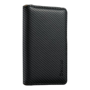 Denior V13 Magsafe Wallet Carbon Fiber Texture Leather Magnetic Card Holder Bag(Black)
