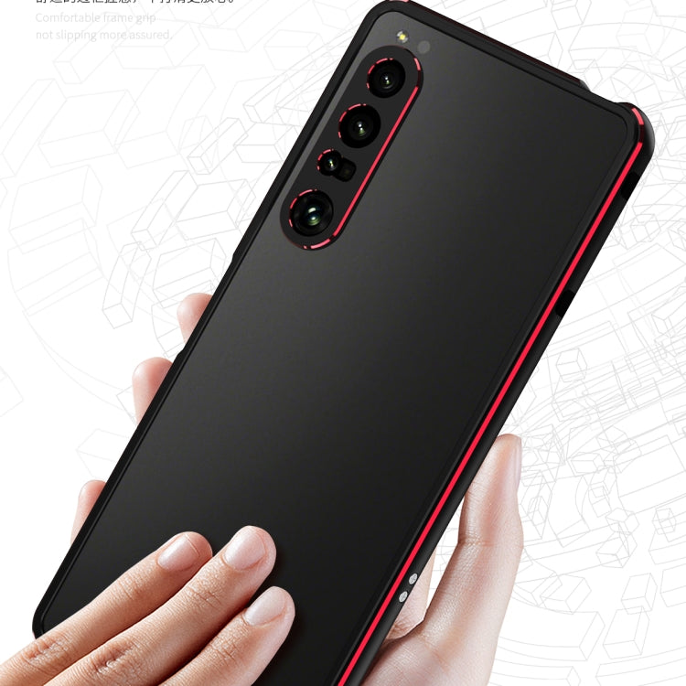 For Sony Xperia 1 VI Aurora Series Lens Protector + Metal Frame Protective Phone Case(Black Silver)