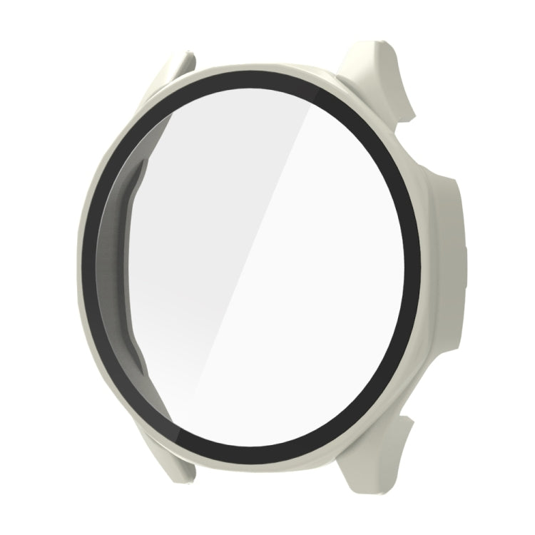 For Huawei Watch GT 5 46mm Tempered Glass Film Integrated PC Watch Protective Case(Ivory White) - Watch Cases by PMC TechLife | Online Shopping South Africa | PMC TechLife | Buy Now Pay Later Mobicred