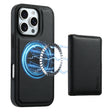 For iPhone 16 Pro Max Denior Carbon Fiber Texture Leather Card Bag MagSafe Phone Case(Black) - iPhone 16 Pro Max Cases by Denior | Online Shopping South Africa | PMC TechLife | Buy Now Pay Later Mobicred