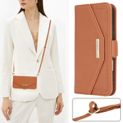 For iPhone 16 Plus Cross Texture Crossbody Lanyard Leather Phone Case(Brown)