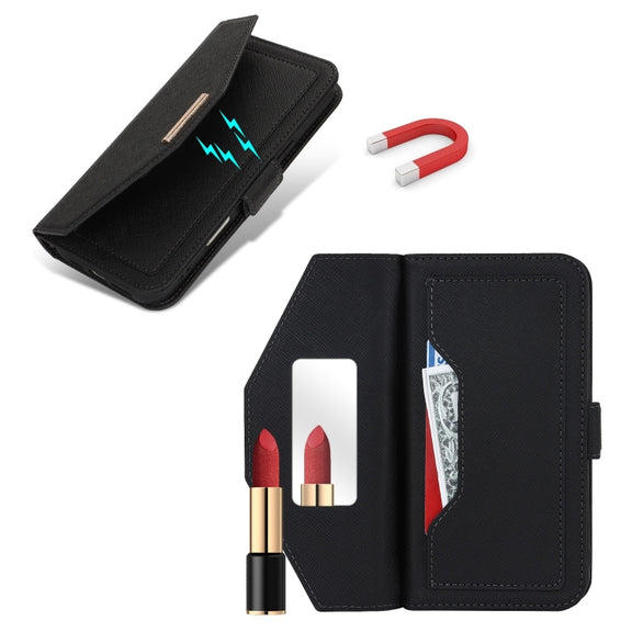 For iPhone 16 Cross Texture Crossbody Lanyard Leather Phone Case(Black)