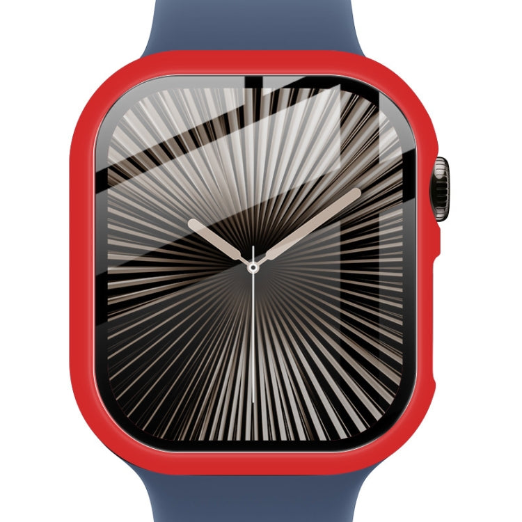 For Apple Watch Series 10 42mm imak Integrated Watch Case with Film(Red)