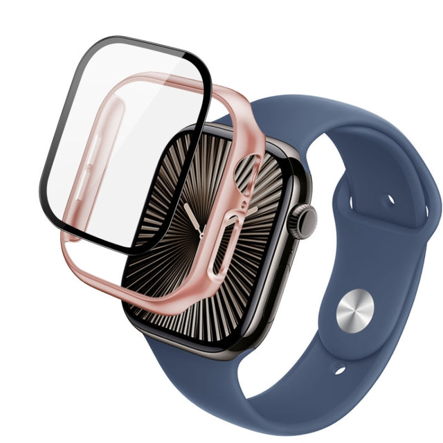 For Apple Watch Series 10 42mm imak Integrated Watch Case with Film(Rose Gold)