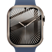 For Apple Watch Series 10 42mm imak Integrated Watch Case with Film(Titanium Gold)