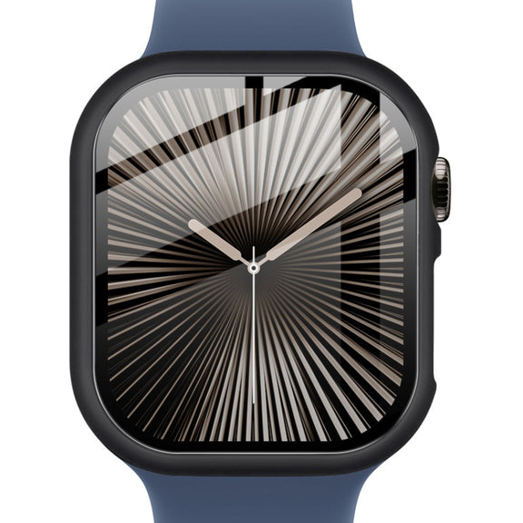 For Apple Watch Series 10 46mm imak Integrated Watch Case with Film(Black)