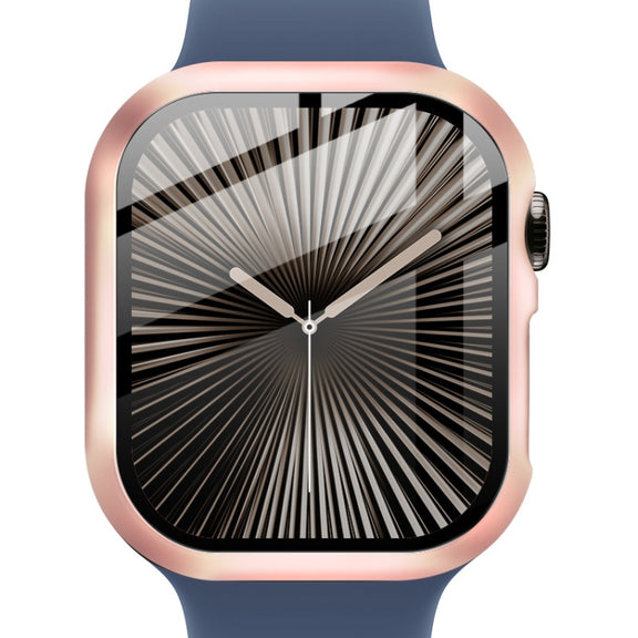 For Apple Watch Series 10 46mm imak Integrated Watch Case with Film(Rose Gold)