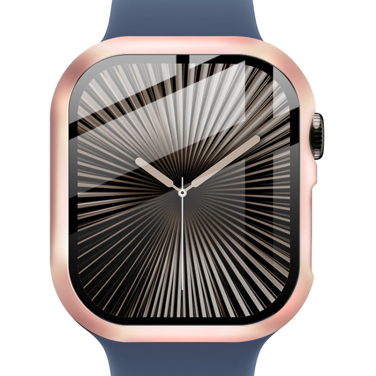 For Apple Watch Series 10 46mm imak Integrated Watch Case with Film(Rose Gold)