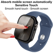 For Apple Watch Series 10 46mm imak Integrated Watch Case with Film(Titanium Gold)