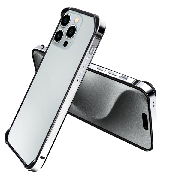 For iPhone 16 Pro Max TPU + Aluminum Alloy Frame Phone Case(Silver)