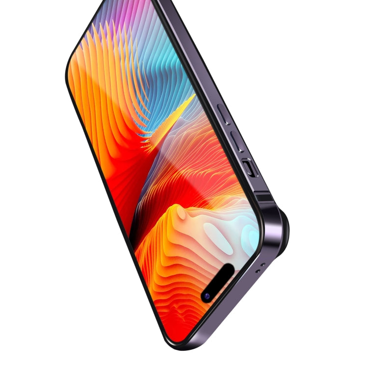 For iPhone 16 TPU + Aluminum Alloy Frame Phone Case(Black) - free shipping - PMC Jewellery - Order now!