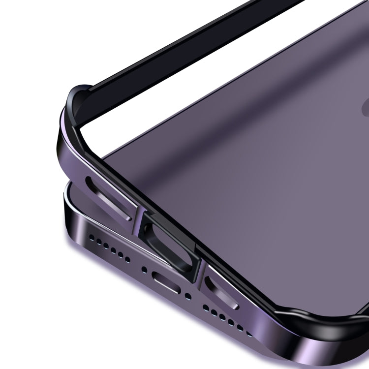 For iPhone 16 Pro TPU + Aluminum Alloy Frame Phone Case(Black)