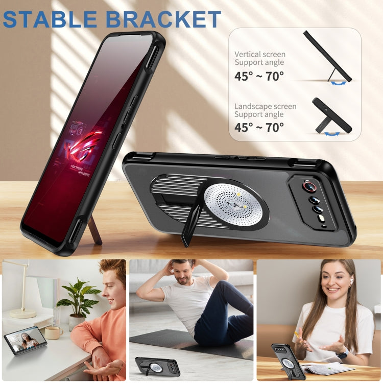 For Asus ROG Phone 6 / 6 Pro / 6D Heat Dissipation Aromatherapy MagSafe Holder Phone Case(Black) - ASUS Cases by PMC TechLife | Online Shopping South Africa | PMC TechLife | Buy Now Pay Later Mobicred