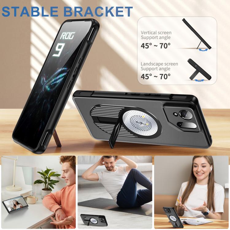 For Asus ROG Phone 9 / 9 Pro Heat Dissipation Aromatherapy MagSafe Holder Phone Case(Silver)