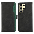 For Samsung Galaxy S25 Ultra 5G ABEEL Color Block Magnetic RFID Leather Phone Case(Black-Green) - Galaxy S25 Ultra 5G Cases by PMC TechLife | Online Shopping South Africa | PMC TechLife | Buy Now Pay Later Mobicred