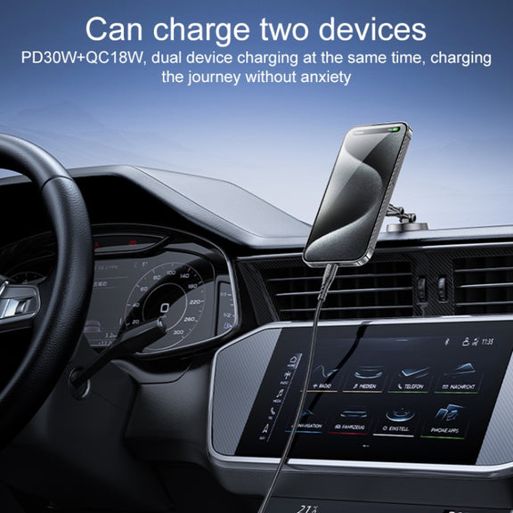 Yesido Y68 PD30W Type-C + QC18W USB Zinc Alloy Mini Car Charger(Metal Grey)