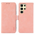For Samsung Galaxy S25 Ultra 5G ABEEL Frosted Magnetic RFID Leather Phone Case(Pink) - Galaxy S25 Ultra 5G Cases by PMC Jewellery | Online Shopping South Africa | PMC Jewellery | Buy Now Pay Later Mobicred