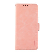 For Samsung Galaxy S25 Ultra 5G ABEEL Frosted Magnetic RFID Leather Phone Case(Pink)