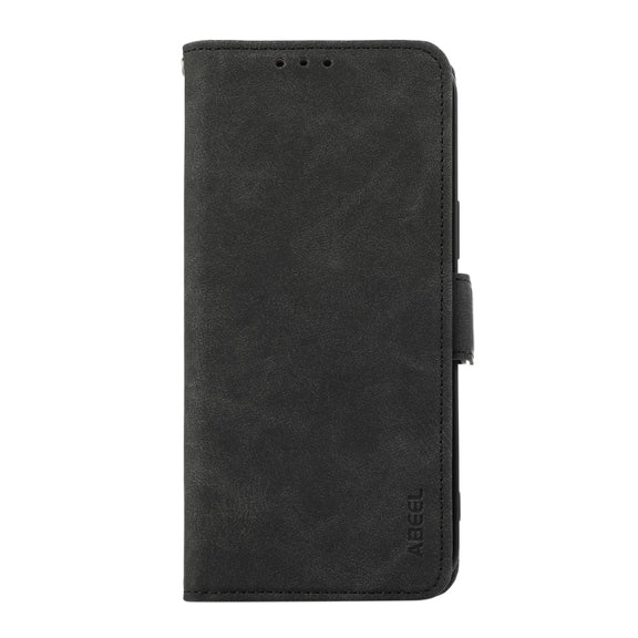 For Samsung Galaxy S25 Ultra 5G ABEEL Frosted Magnetic RFID Leather Phone Case(Black)