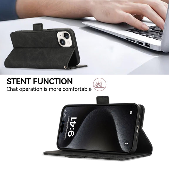 For Samsung Galaxy S25 Ultra 5G ABEEL Frosted Magnetic RFID Leather Phone Case(Black)