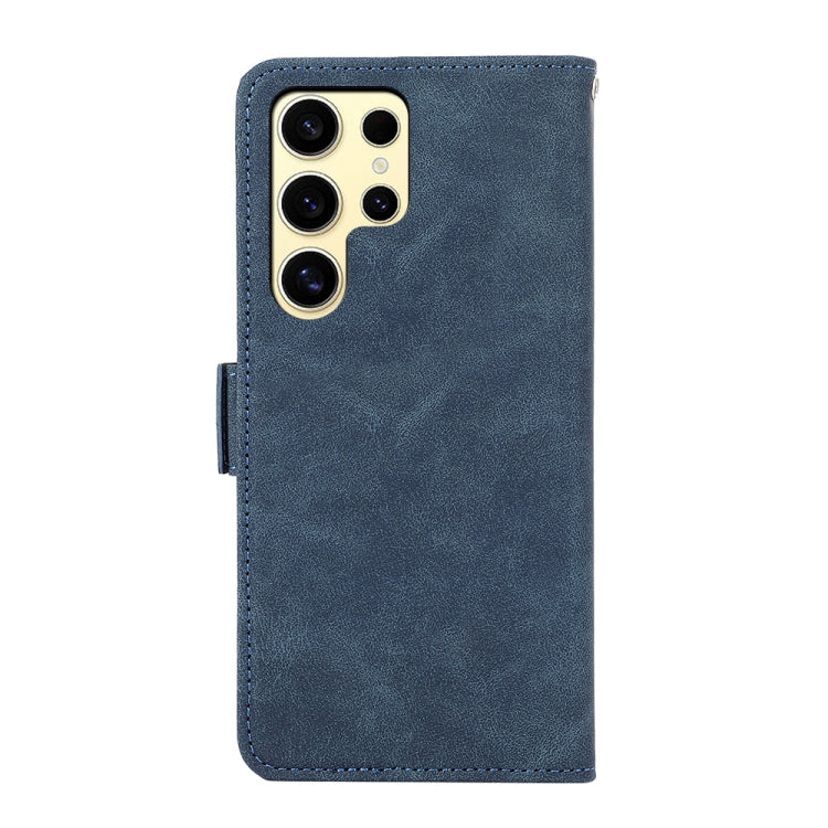 For Samsung Galaxy S25 Ultra 5G ABEEL Frosted Magnetic RFID Leather Phone Case(Blue) - Galaxy S25 Ultra 5G Cases by PMC Jewellery | Online Shopping South Africa | PMC Jewellery | Buy Now Pay Later Mobicred