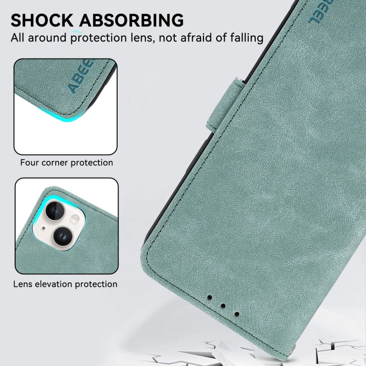 For Samsung Galaxy S25 Ultra 5G ABEEL Frosted Magnetic RFID Leather Phone Case(Cyan)