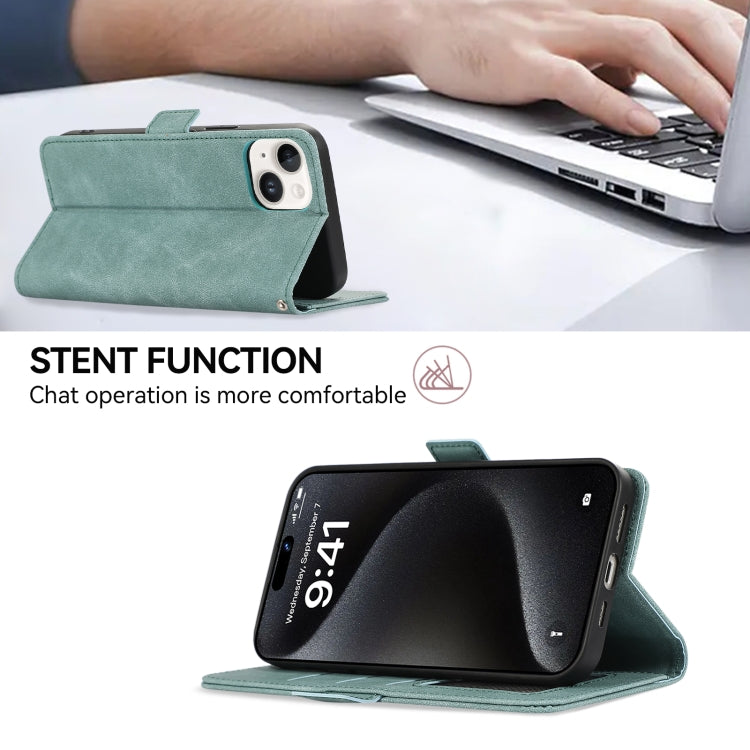 For Samsung Galaxy S25 Ultra 5G ABEEL Frosted Magnetic RFID Leather Phone Case(Cyan)