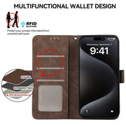 For Samsung Galaxy S25 Ultra 5G ABEEL Frosted Magnetic RFID Leather Phone Case(Brown)