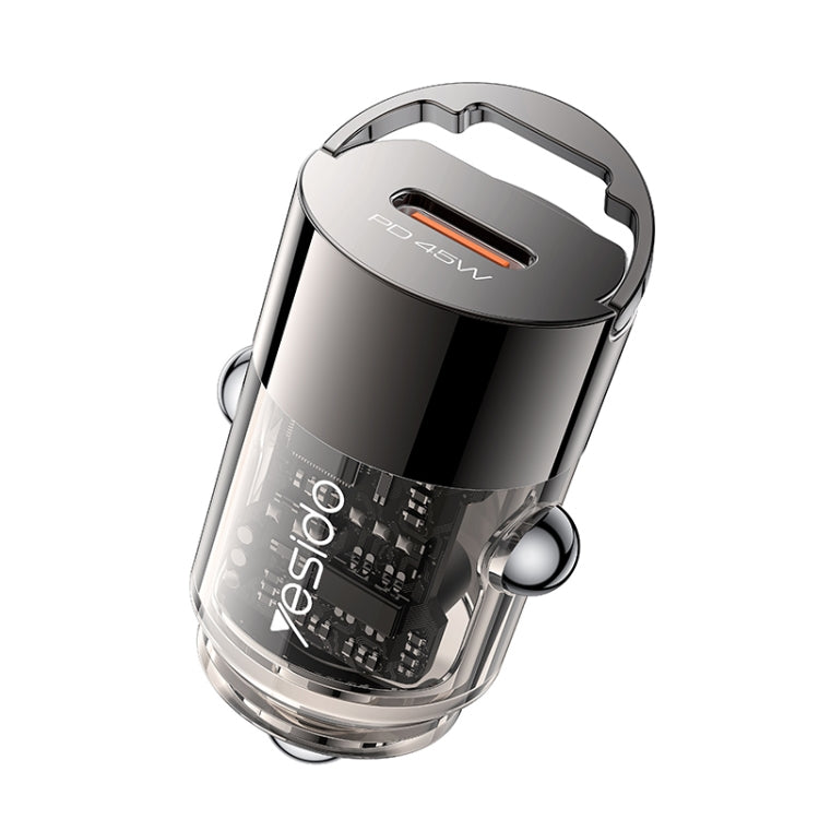 Yesido Y67 PD45W Single USB-C / Type-C Zinc Alloy Mini Car Charger(Metal Grey) - free shipping - PMC Jewellery - Order now!
