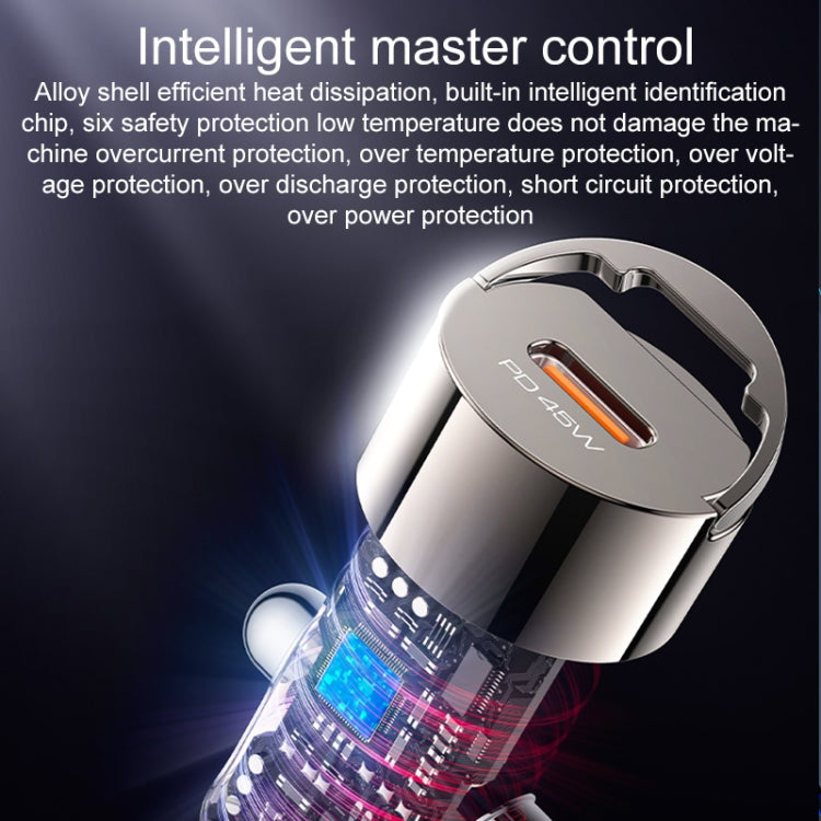 Yesido Y67 PD45W Single USB-C / Type-C Zinc Alloy Mini Car Charger(Metal Grey) - free shipping - PMC Jewellery - Order now!