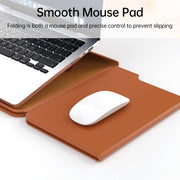 Multifunctional Laptop PU Magnetic Stand Split Liner Bag with Mouse Pad Function, Size:15 inch(Dark Blue)