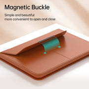 Multifunctional Laptop PU Magnetic Stand Split Liner Bag with Mouse Pad Function, Size:15 inch(Dark Blue)