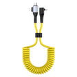 For LeadingIdeal L9 / L8 / L7 / L6 PD65W Type-C Elbow to Type-C, 8 Pin Spring Charging Cable(Yellow) - free shipping - PMC TechLife - Order now!