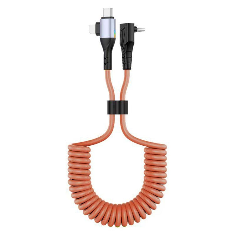 For LeadingIdeal L9 / L8 / L7 / L6 PD65W Type-C Elbow to Type-C, 8 Pin Spring Charging Cable(Brown) - Car Charger by PMC TechLife | Online Shopping South Africa | PMC TechLife | Buy Now Pay Later Mobicred