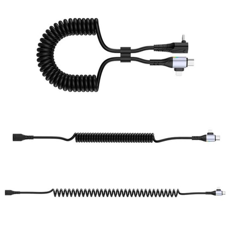 For LeadingIdeal L9 / L8 / L7 / L6 PD65W Type-C Elbow to Type-C, 8 Pin Spring Charging Cable(Brown) - Car Charger by PMC TechLife | Online Shopping South Africa | PMC TechLife | Buy Now Pay Later Mobicred