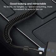 For LeadingIdeal L9 / L8 / L7 / L6 PD65W Type-C Elbow to Type-C, 8 Pin Spring Charging Cable(Brown)