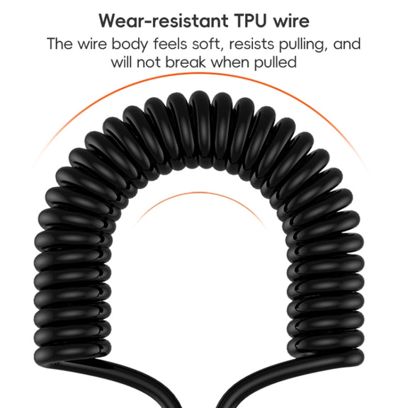 For LeadingIdeal L9 / L8 / L7 / L6 PD65W Type-C Elbow to Type-C, 8 Pin Spring Charging Cable(Black)